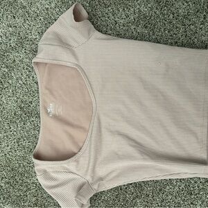 Wilfred Cream Cap Sleeve Ribbed Bodysuit